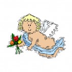 Cherub with tulips, decals stickers