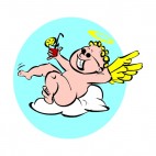 Angel with drink sunbathing, decals stickers