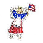 Patriotic angel with us flag, decals stickers