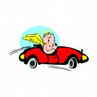 Cherub driving red car, decals stickers