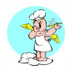 Cherub chef  with spoon, decals stickers
