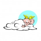 Cherub hiding behind cloud, decals stickers