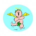 Cherub with crossed arms dancing, decals stickers