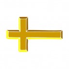 Yellow christian cross, decals stickers