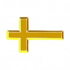 Yellow christian cross, decals stickers