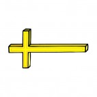 Yellow christian cross, decals stickers