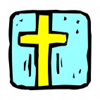 Yellow cross, decals stickers