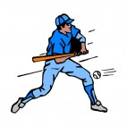 Baseball batter with blue jersey, decals stickers