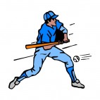 Baseball batter with blue jersey, decals stickers