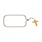 Brown and gold rosary, decals stickers