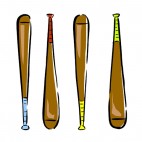 Baseball bat with different color handles, decals stickers