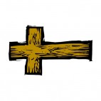 Wooden cross, decals stickers