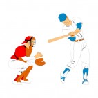 Baseball batter and catcher, decals stickers