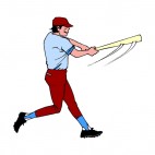 Batter swinging, decals stickers