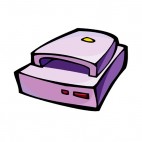 Purple computer scanner, decals stickers