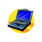 Blue laptop, decals stickers
