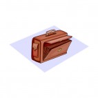 Brown briefcase, decals stickers