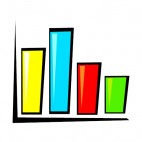 Multi colors bar graph, decals stickers