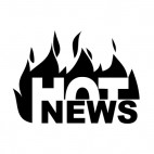 Hot news fire logo, decals stickers