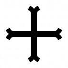 Cross fourchee, decals stickers