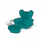 Green retro recliner, decals stickers