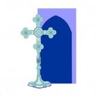 Blue celtic cross, decals stickers