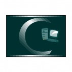 C computer title letter , decals stickers