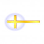 Gold cross with halo, decals stickers