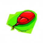 2 buttons red wired mouse, decals stickers