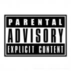 Parental Advisory explicit content logo, decals stickers