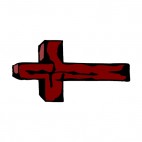 Wooden cross, decals stickers