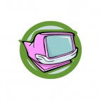 Monitor in pink cadillac shape , decals stickers