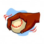 Baseball hand holding ball, decals stickers