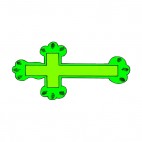 Green budded cross, decals stickers