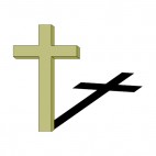 Cross with shadow, decals stickers