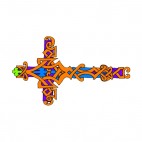 Blue and orange cross, decals stickers