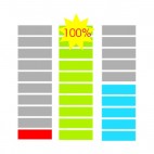 Graphic bar with 100 percent level reached , decals stickers