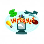 Internet world communications and services, decals stickers