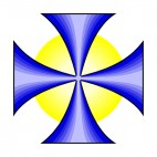 Blue St John cross with yellow circle, decals stickers