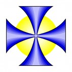 Blue St John cross with yellow circle, decals stickers