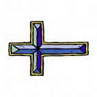 Blue and yellow cross, decals stickers