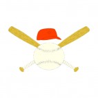 Baseball bats and red hat with ball, decals stickers