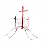 Crosses on a hill drawing, decals stickers