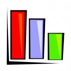 Multi colors bar graph, decals stickers