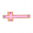 Pink and orange cross, decals stickers