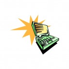 Brand new green notebook, decals stickers