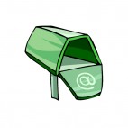 Green empty mailbox, decals stickers