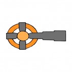 Grey and orange celtic cross, decals stickers