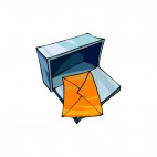 Open mailbox with orange letter, decals stickers