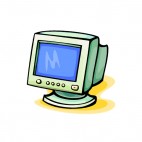 CRT monitor, decals stickers